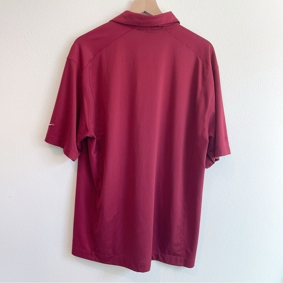 Nike Mens Polo Size large Dri Fit Golf Short Sleeves Maroon Collared - Picture 7 of 8